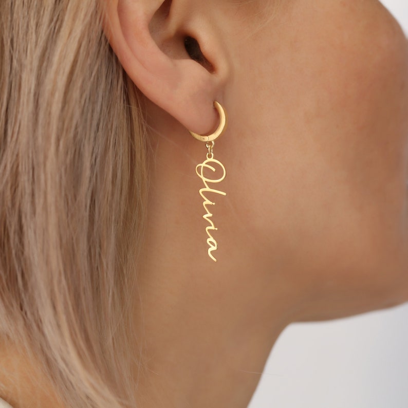 Personalized Name Drop Earrings #025