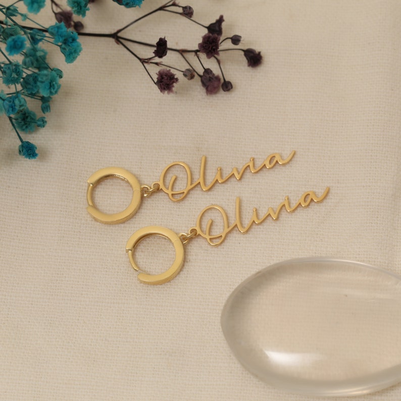 Personalized Name Drop Earrings #025